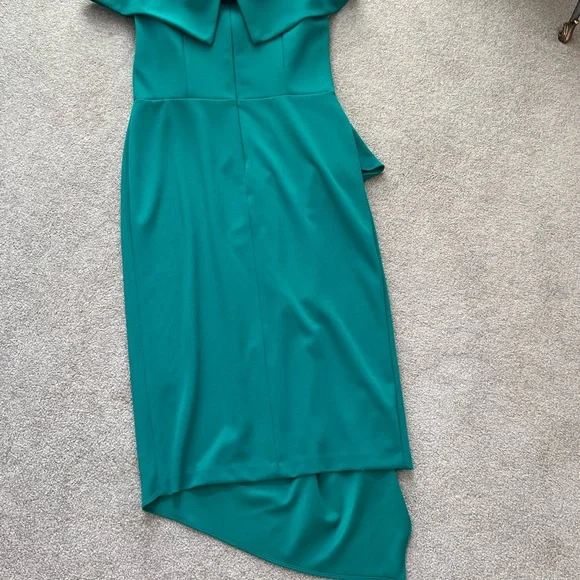 Betsy and Adam off the shoulder new with tags green size 14 dress - Picture 9 of 10